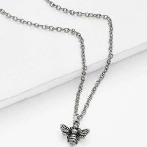 Silver Bee Charm Necklace